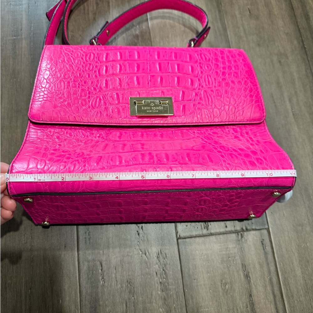 Hot pink Kate Spade Croc Satchel with Shoulder strap - Picture 14 of 15